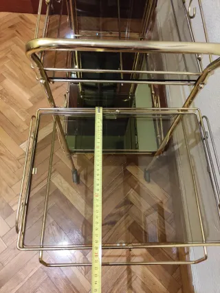 Camarera bar dorada vintage cristal metal