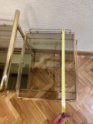 Camarera bar dorada vintage cristal metal