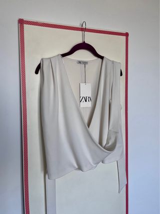 Blusa Chaleco Cruzado Zara Talla S