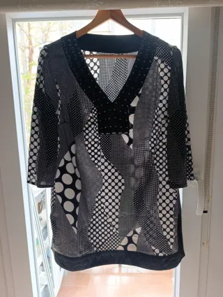 Blusa estampada cebra marrón y blanca