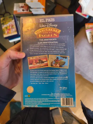VHS Disney Los Aristogatos Aprende Inglés