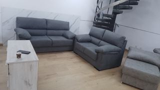 Sofá modular gris de tela