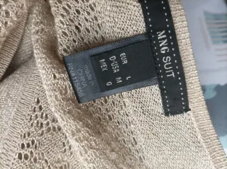 Vestido punto calado dorado beige