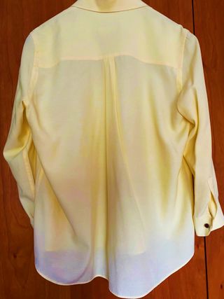 Camisa Vintage Mujer Talla M Amarillo Artesana