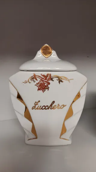 Set 2 Contenitori Vintage Ceramica Oro