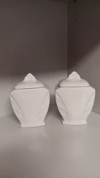 Set 2 Contenitori Vintage Ceramica Oro