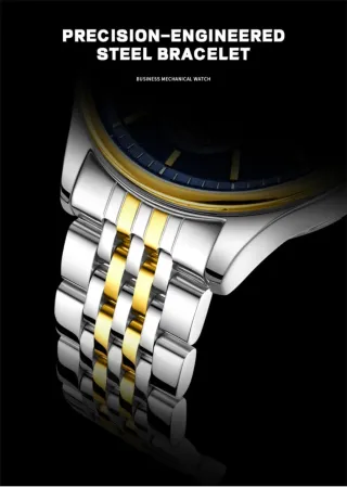 Reloj LIGE automático Hombre Azul y Dorado