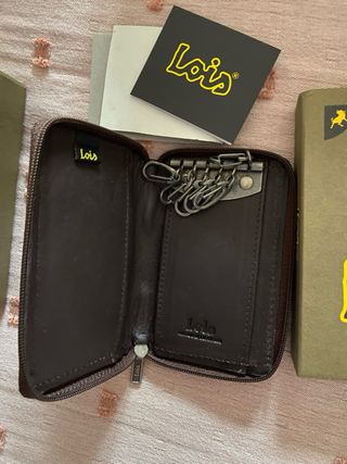 Llavero Tarjetero Lois Jeans Piel Marrón