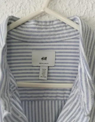 Camisa H&M Rayas Azules y Blancas Talla M