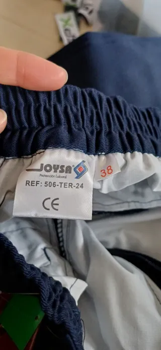 2 Pantalones Trabajo Mujer T38 Azul