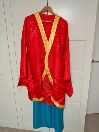 Disfraz Geisha Talla Única Rojo y Azul