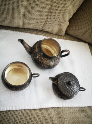 Juego café latón o bronce panel abeja