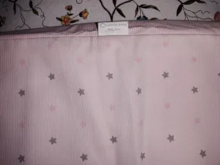 Edredón, funda y chichoneras cuna rosa