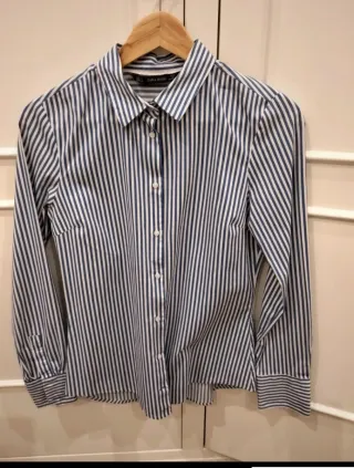Camisa Zara rayas azul y blanca mujer