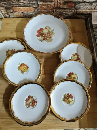 Set Torta Vintage/Antico con Frutta Dorata