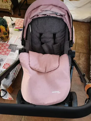 Carro de bebé Asalvo rosa
