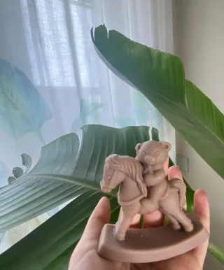 Candela bomboniera nascita battedimo Cavalluccio