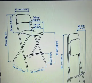 Taburete alto plegable 63cm
