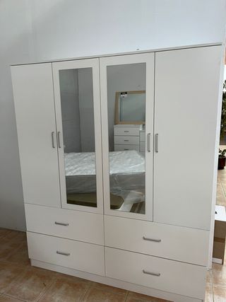Armario 4 puertas blanco con espejos! Nuevos!