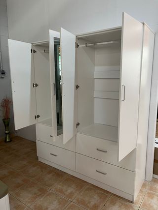 Armario 4 puertas blanco con espejos! Nuevos!