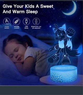 Lámpara 3D Anime Sonic y amigos