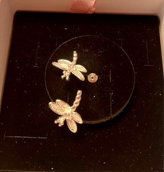 Pendientes plata libélula con circonitas