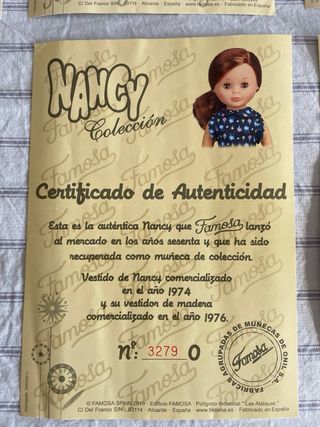 Certificados Autenticidad Nancy Reedición