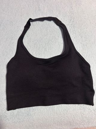 Top deportivo sin costuras negro talla M