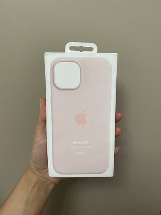 Funda iPhone 15 Silicona MagSafe Rosa Claro