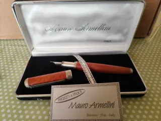 Penna stilografica radica e argento 925