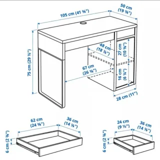 Escritorio Ikea Negro/Marrón
