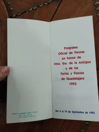 Programa Ferias y Fiestas de Guadalajara. 1993.