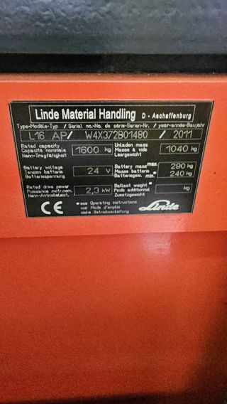 Apilador Linde L16AP 2011