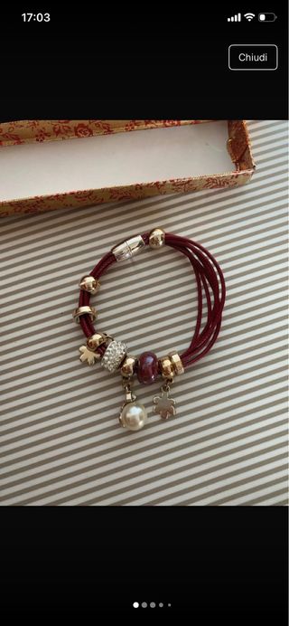 Braccialetto bordeaux con chiusura calamita