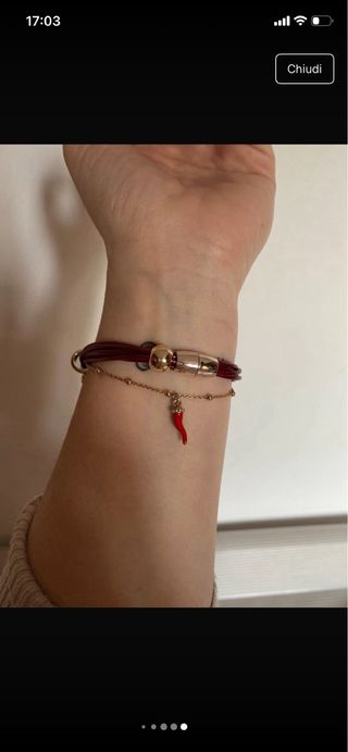 Braccialetto bordeaux con chiusura calamita