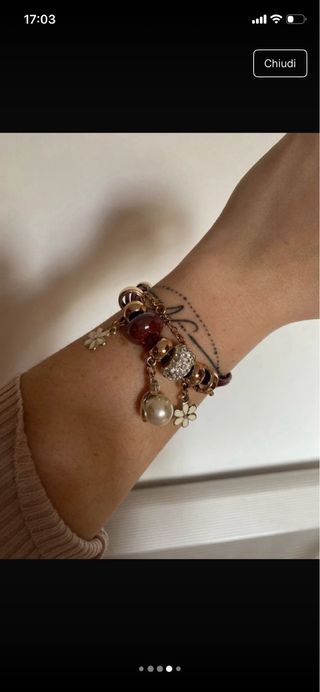 Braccialetto bordeaux con chiusura calamita