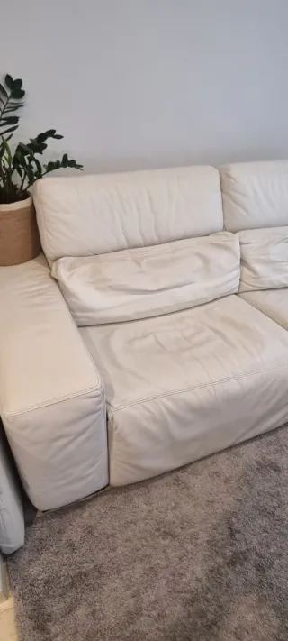 Sofá Moradillo Piel Eléctrico Blanco