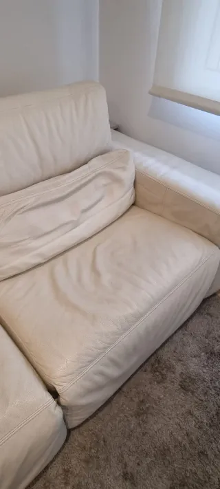 Sofá Moradillo Piel Eléctrico Blanco