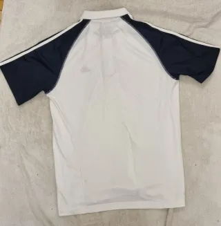 Camisa Polo Adidas Blanca y Negra