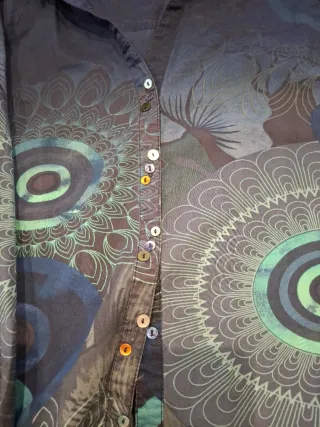 Camisa Desigual Estampada Azul y Verde