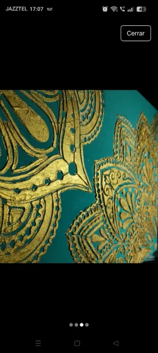 Lienzo Mandalas Dorados y Turquesa