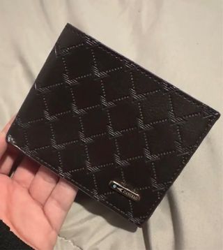 Conjunto Cartera y Reloj Negro/Dorado