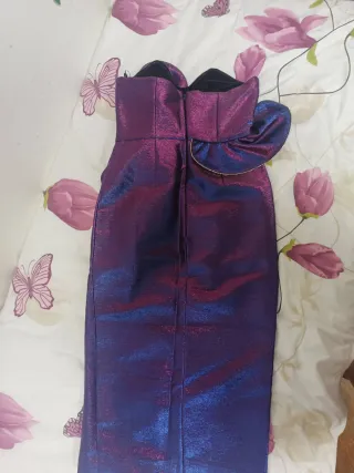 ASOS Abito Viola Cangiante Lungo Spacco