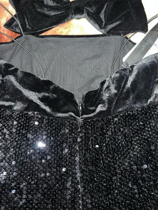 Vestido Bershka Negro Lentejuelas Talla L