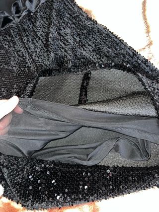 Vestido Bershka Negro Lentejuelas Talla L