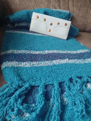 Lote bufanda y cartera mujer azul