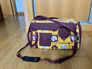 Bolso transportín perro/gato amarillo y morado