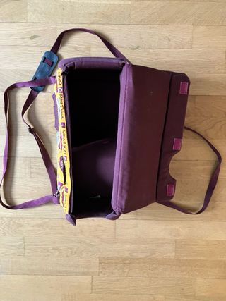 Bolso transportín perro/gato amarillo y morado