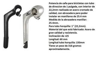 Potencia Bicicleta Carretera Negra