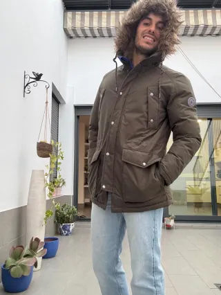 Chaquetón Jack & Jones verde/marrón